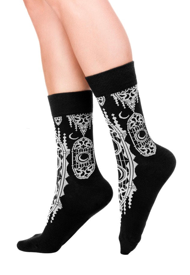 Restyle - Cathedralis Jacquard Moon & Cathedral - Socks | Neutral-Image