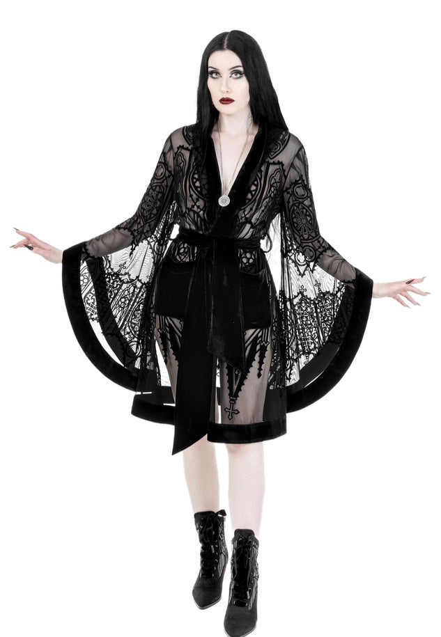 Restyle - Cathedralis Sheer Black - Cloak | Women-Image