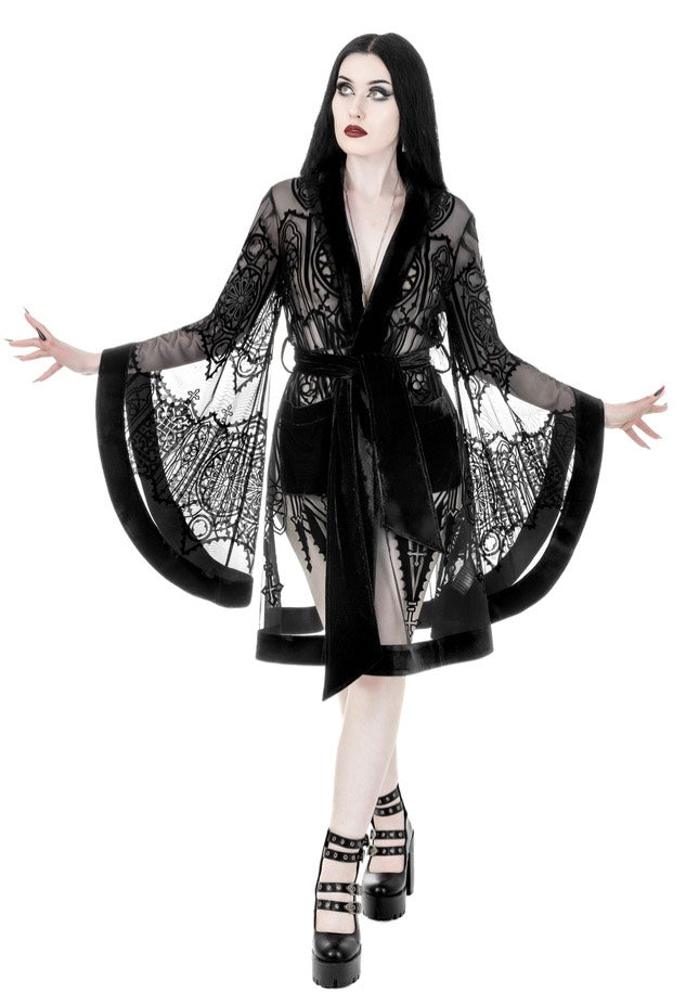 Restyle - Cathedralis Sheer Black - Cloak | Women-Image