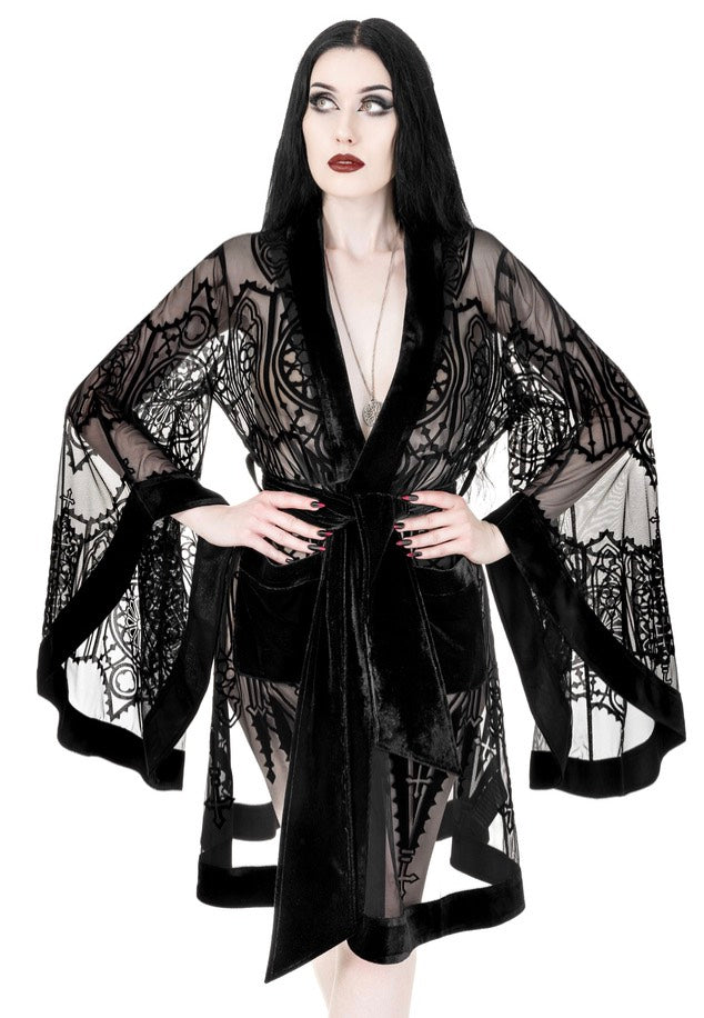 Restyle - Cathedralis Sheer Black - Cloak | Women-Image