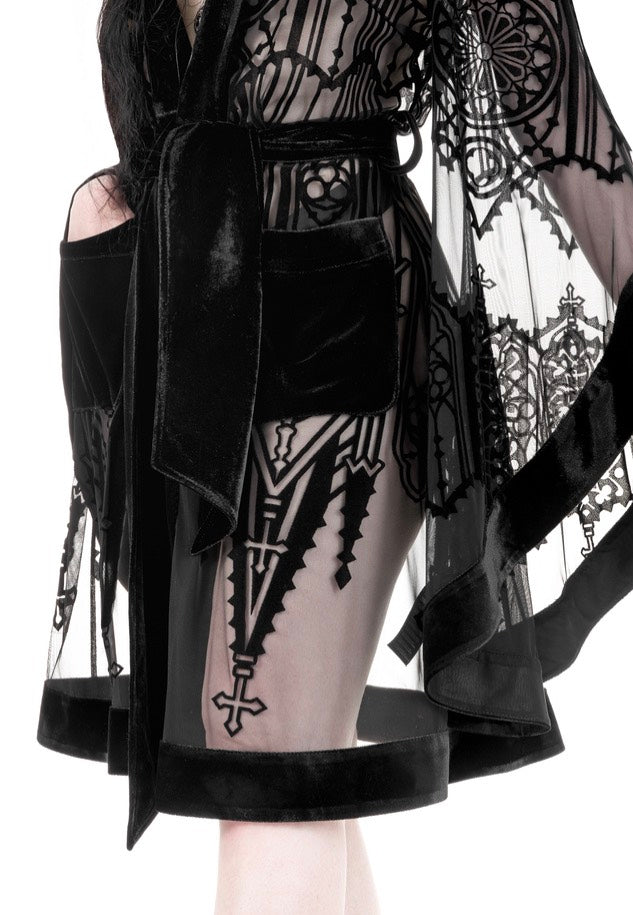 Restyle - Cathedralis Sheer Black - Cloak | Women-Image