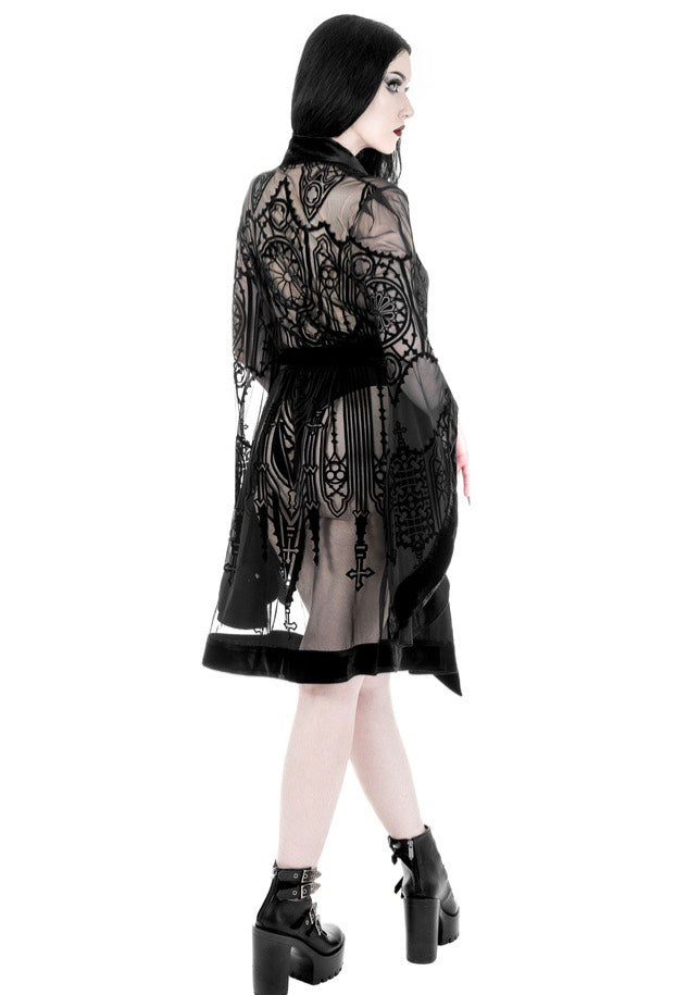 Restyle - Cathedralis Sheer Black - Cloak | Women-Image