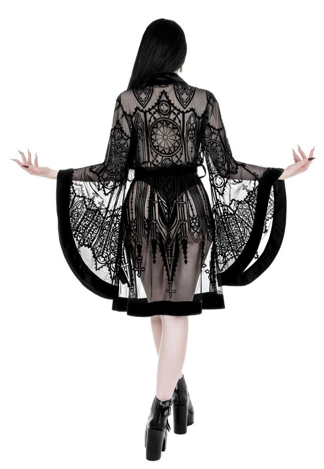 Restyle - Cathedralis Sheer Black - Cloak | Women-Image