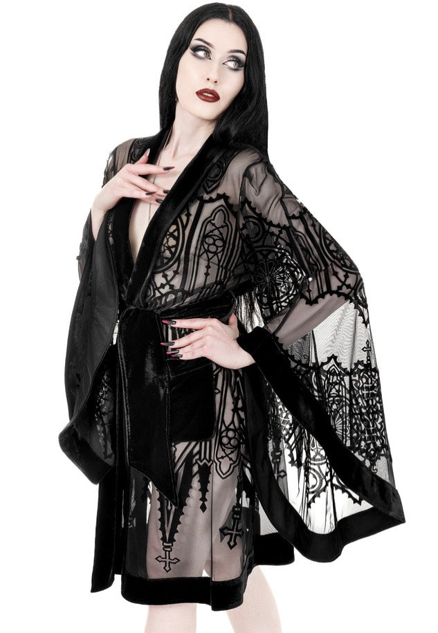 Restyle - Cathedralis Sheer Black - Cloak | Women-Image