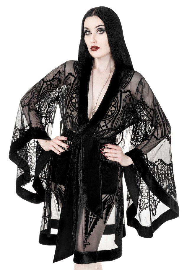 Restyle - Cathedralis Sheer Black - Cloak | Women-Image