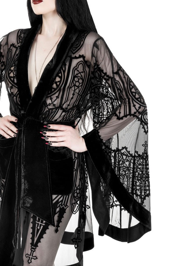 Restyle - Cathedralis Sheer Black - Cloak | Women-Image