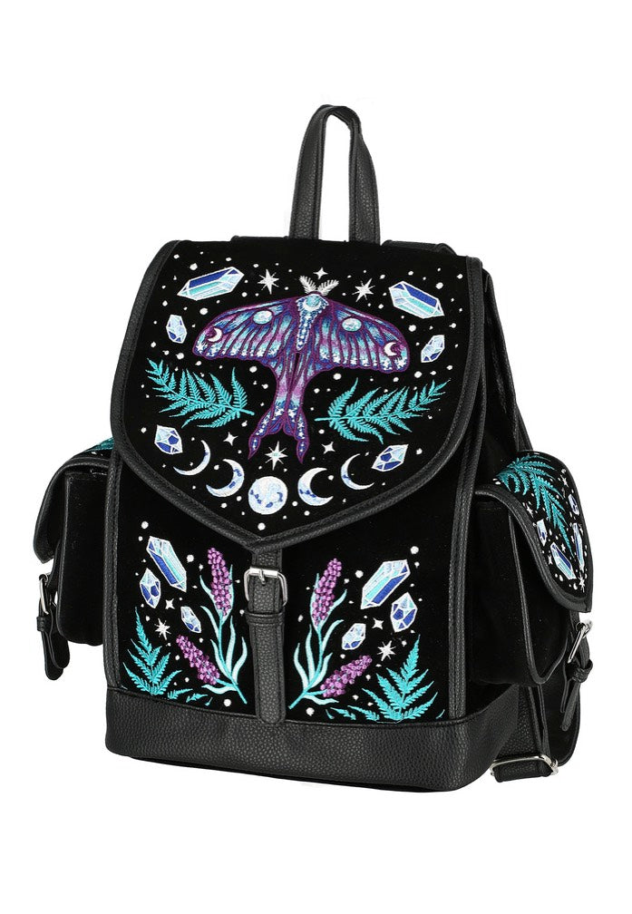 Restyle - Enchanted Forest Magical With Moth Black - Backpack | Neutral-Image