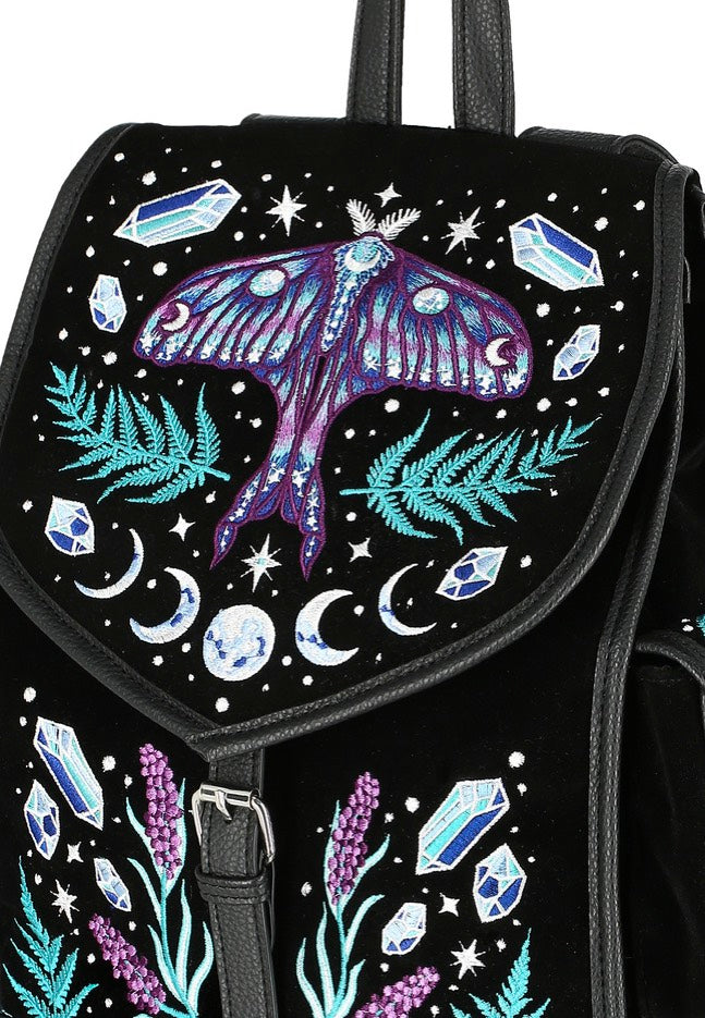 Restyle - Enchanted Forest Magical With Moth Black - Backpack | Neutral-Image