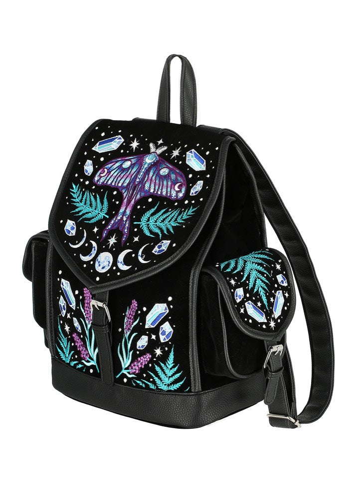 Restyle - Enchanted Forest Magical With Moth Black - Backpack | Neutral-Image