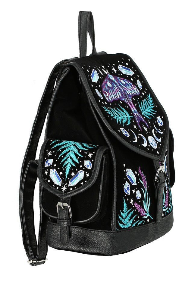 Restyle - Enchanted Forest Magical With Moth Black - Backpack | Neutral-Image