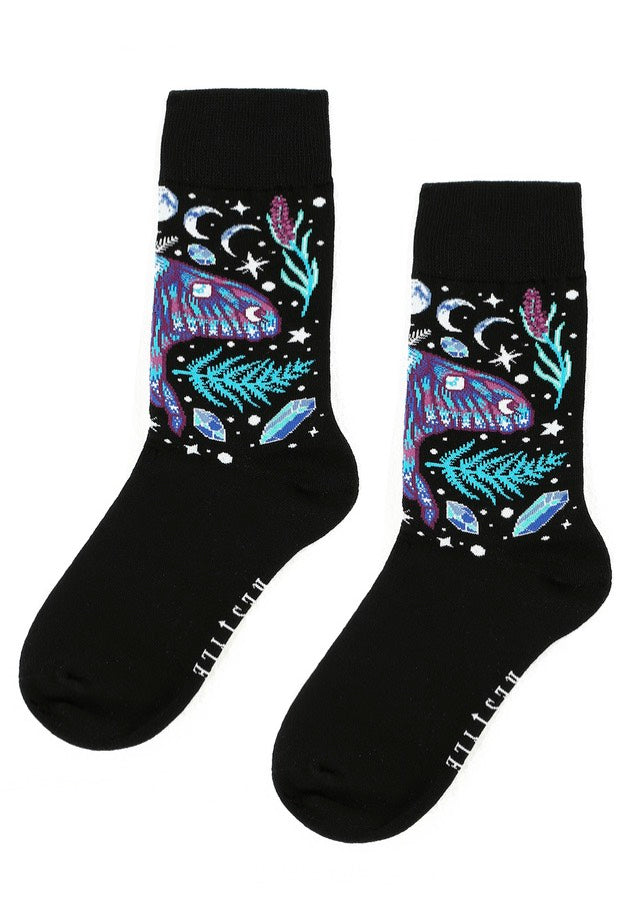 Restyle - Enchanted Forest Jaquard Black - Socks | Neutral-Image