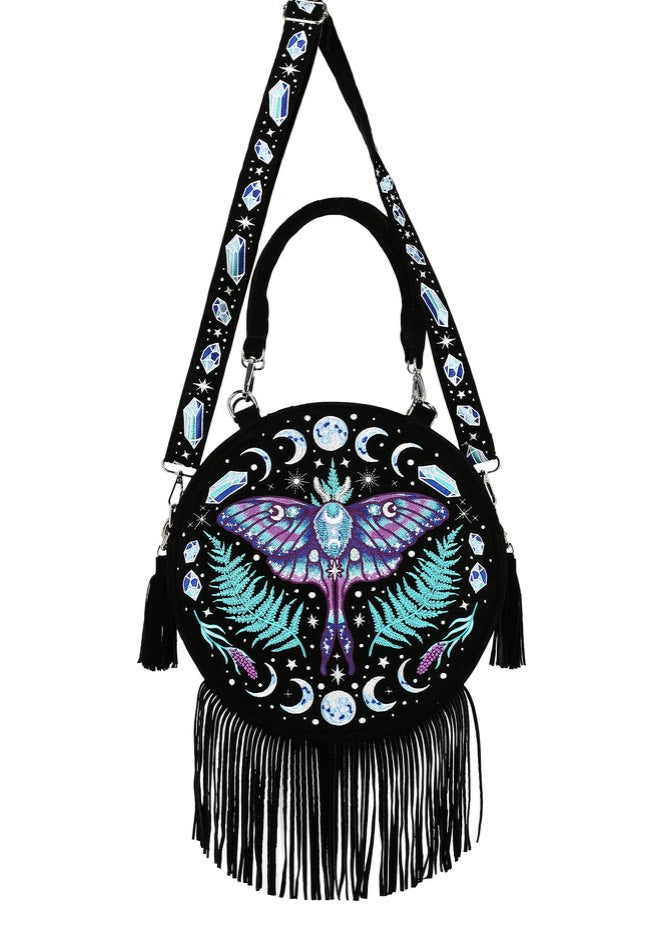 Restyle - Enchanted Forest Round With Moon Moth And Crystals Black - Bag | Neutral-Image