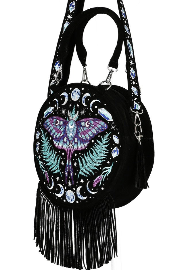 Restyle - Enchanted Forest Round With Moon Moth And Crystals Black - Bag | Neutral-Image