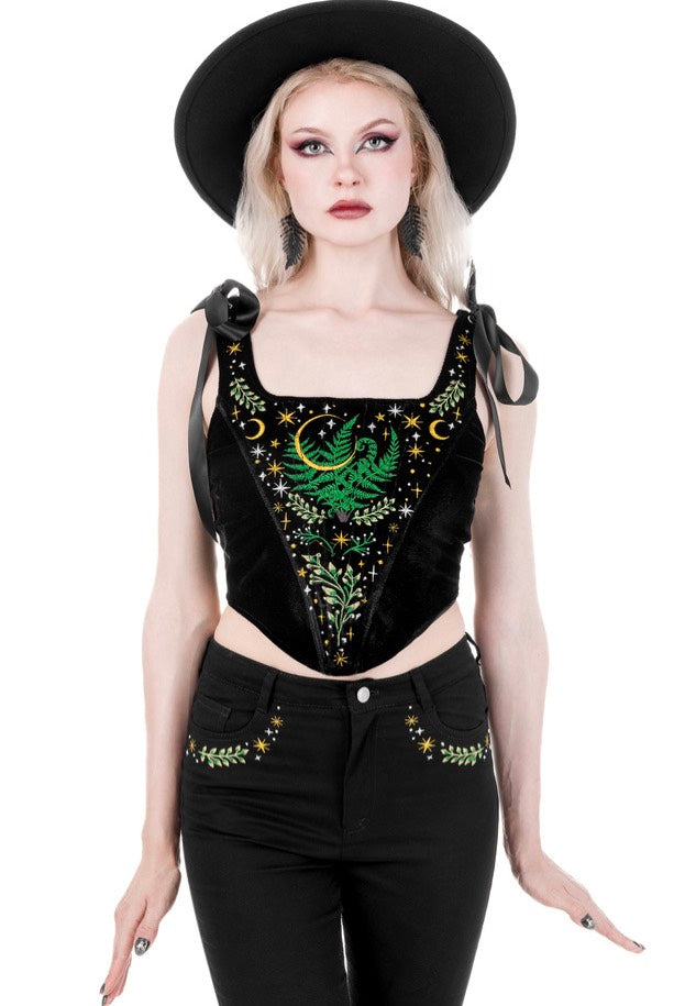 Restyle - Herbal Corset Black - Top | Women-Image