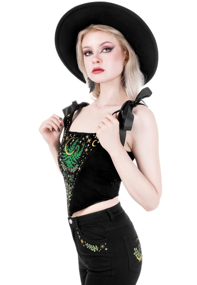 Restyle - Herbal Corset Black - Top | Women-Image