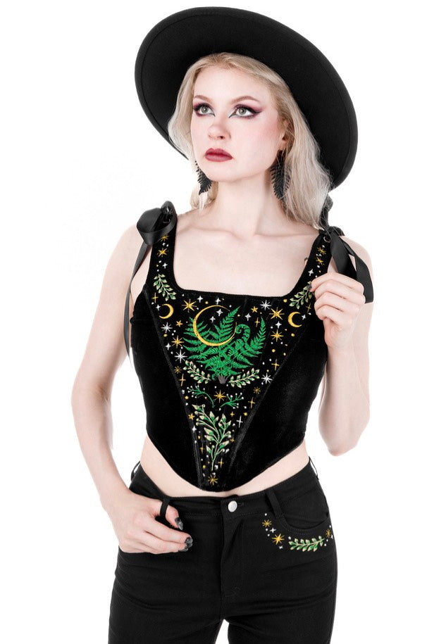 Restyle - Herbal Corset Black - Top | Women-Image