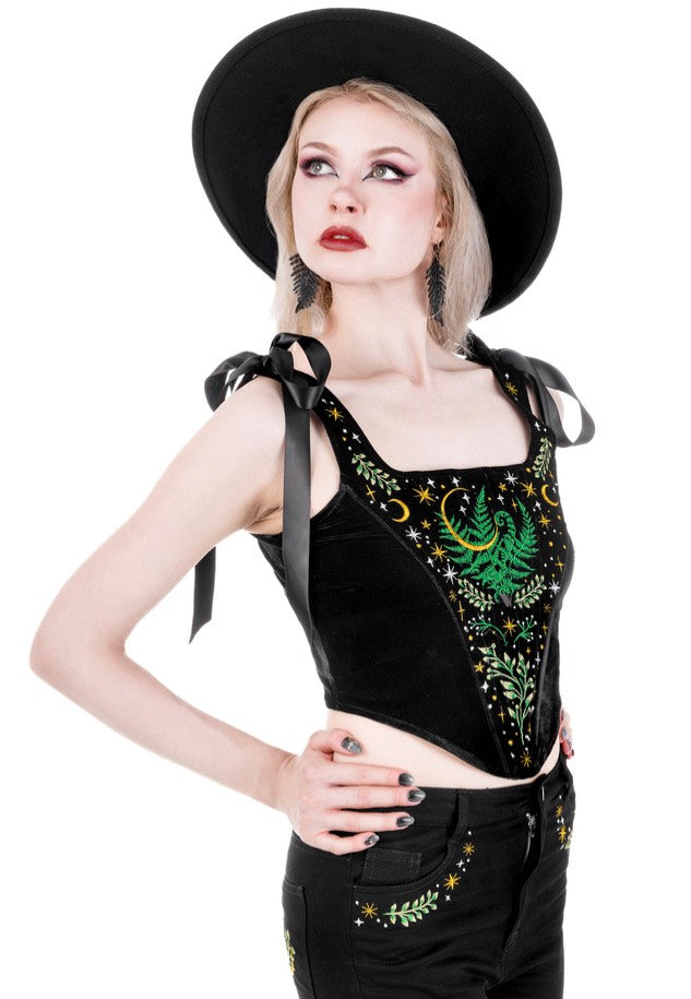 Restyle - Herbal Corset Black - Top | Women-Image