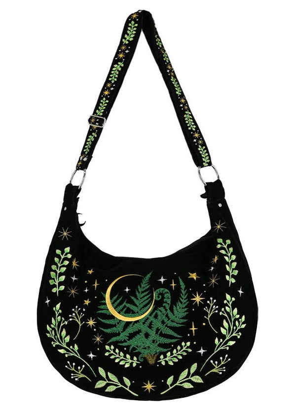 Restyle - Herbal Hobo Fern Embroidery Black/Green - Bag | Neutral-Image