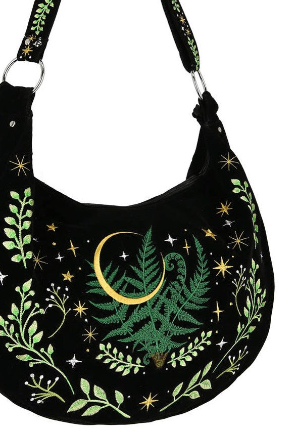 Restyle - Herbal Hobo Fern Embroidery Black/Green - Bag | Neutral-Image