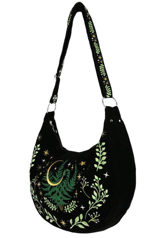 Restyle - Herbal Hobo Fern Embroidery Black/Green - Bag | Neutral-Image