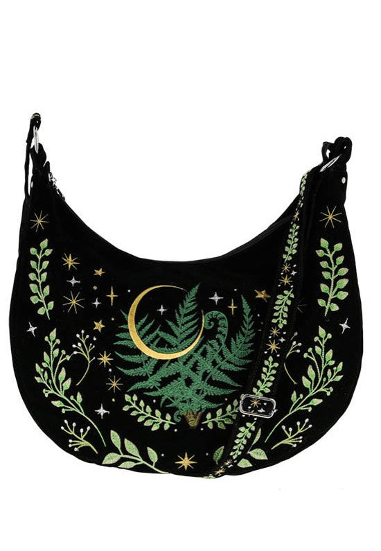 Restyle - Herbal Hobo Fern Embroidery Black/Green - Bag | Neutral-Image