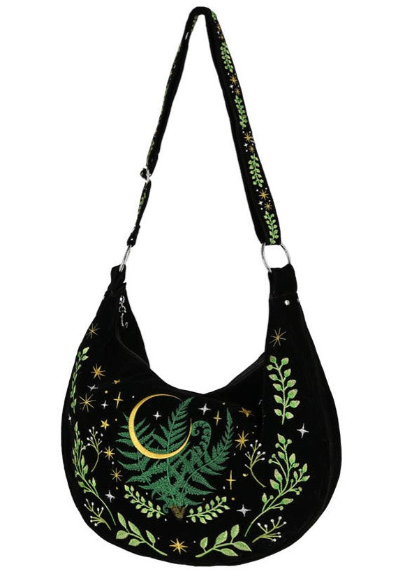 Restyle - Herbal Hobo Fern Embroidery Black/Green - Bag | Neutral-Image