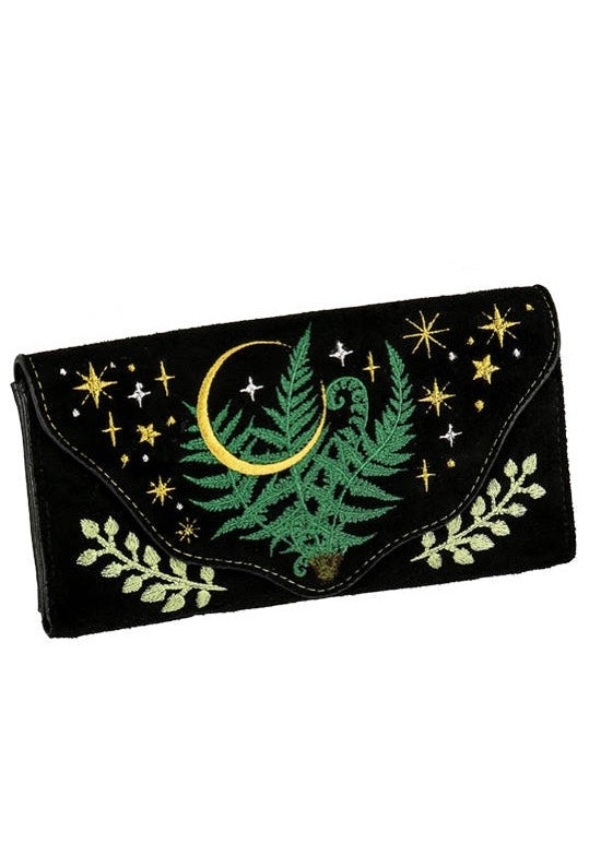 Restyle - Herbal Embroidered Oblong Fern Black/Green - Wallet | Neutral-Image