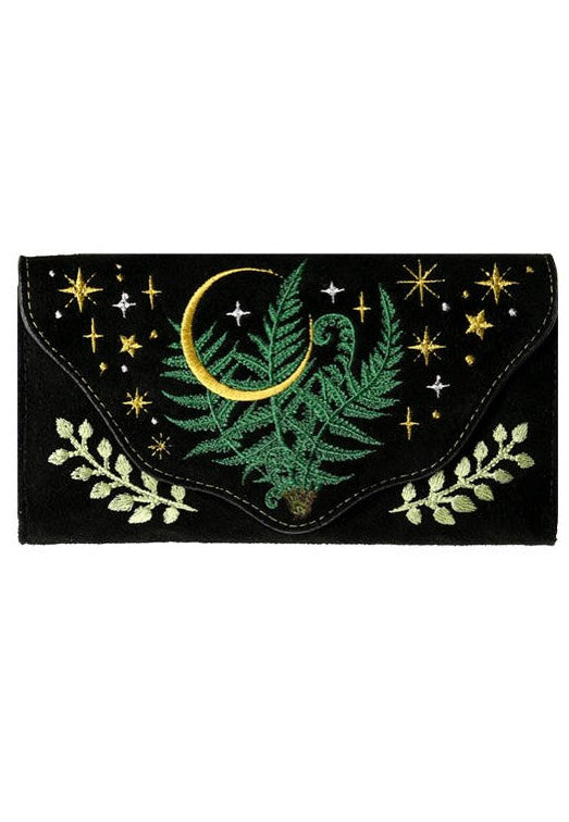 Restyle - Herbal Embroidered Oblong Fern Black/Green - Wallet | Neutral-Image