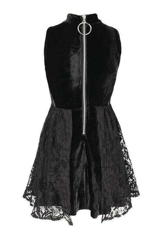 Restyle - High Neck Gothic Lace With A Crescent Black - Dress | Women-Image