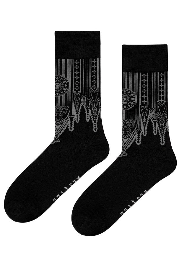 Restyle - Inverted Cathedral Jacquard - Socks | Neutral-Image