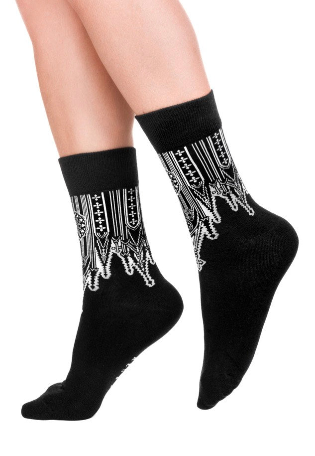 Restyle - Inverted Cathedral Jacquard - Socks | Neutral-Image