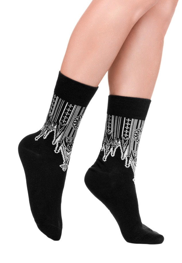 Restyle - Inverted Cathedral Jacquard - Socks | Neutral-Image