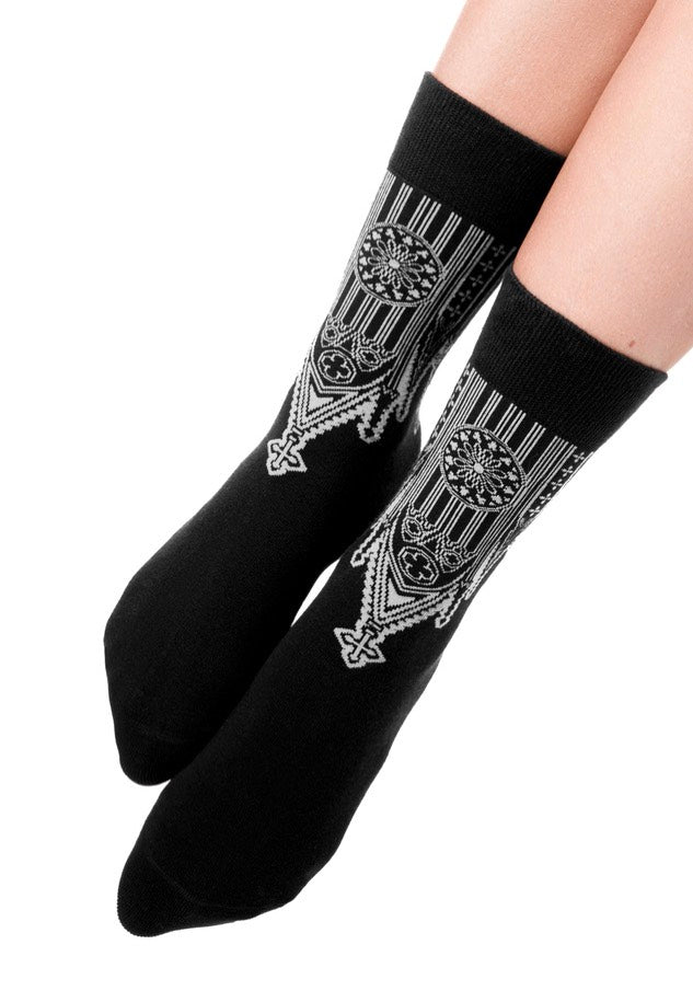 Restyle - Inverted Cathedral Jacquard - Socks | Neutral-Image