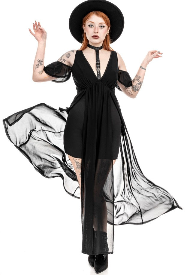 Restyle - Lilith Maxi Dress Black - Dress | Women-Image