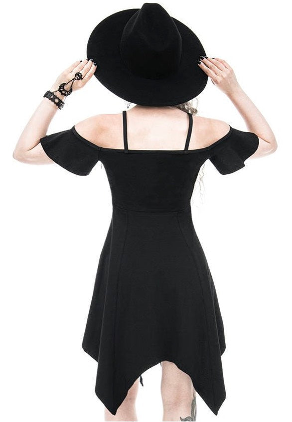 Restyle - Moon Keyhole Tunic Black Jersey Black - Dress | Women-Image