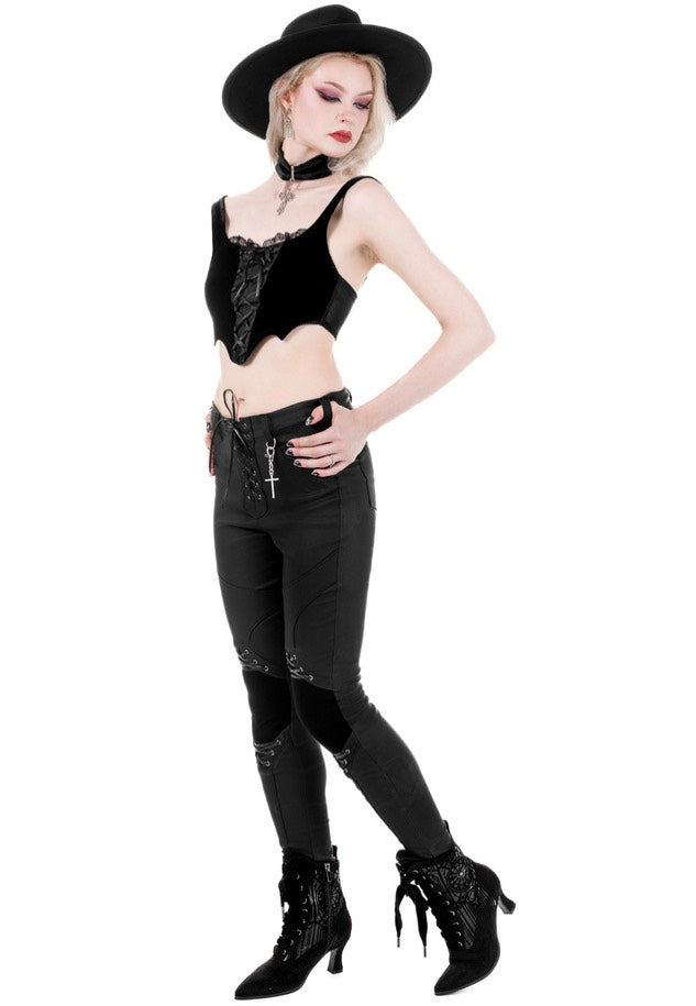 Restyle - Mortem Lace Up Black - Pants | Women-Image