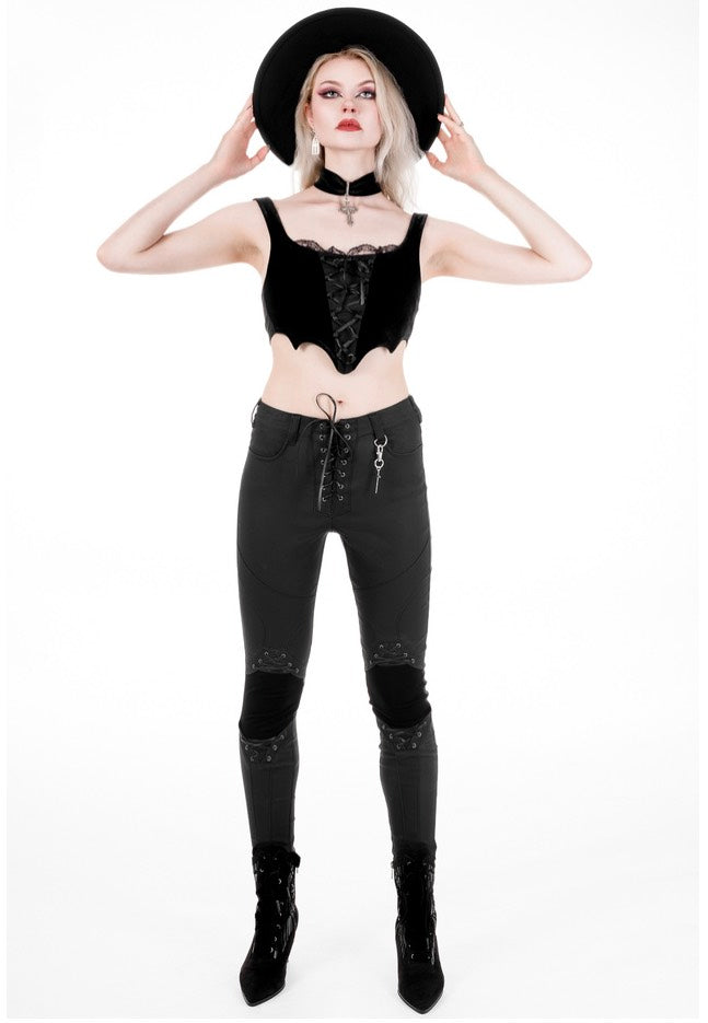 Restyle - Mortem Lace Up Black - Pants | Women-Image