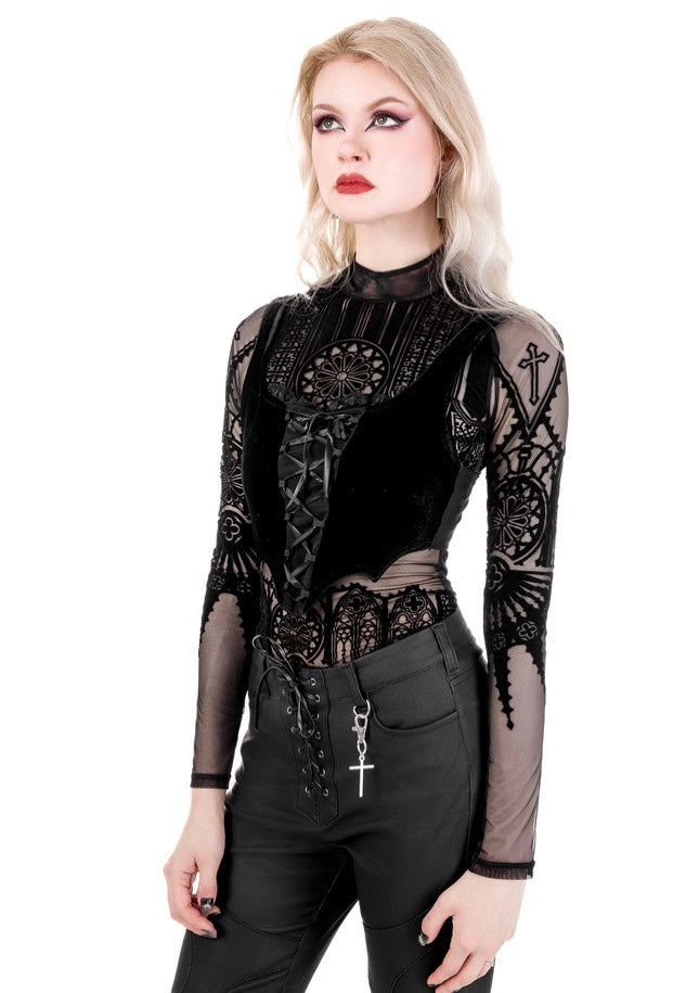 Restyle - Mortem Lace Up Black - Pants | Women-Image