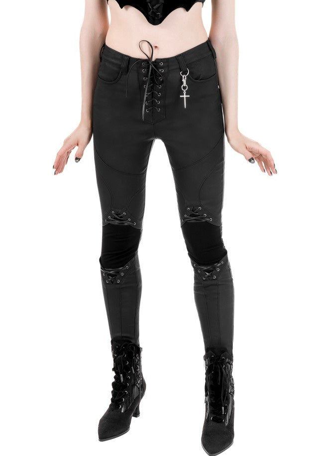 Restyle - Mortem Lace Up Black - Pants | Women-Image