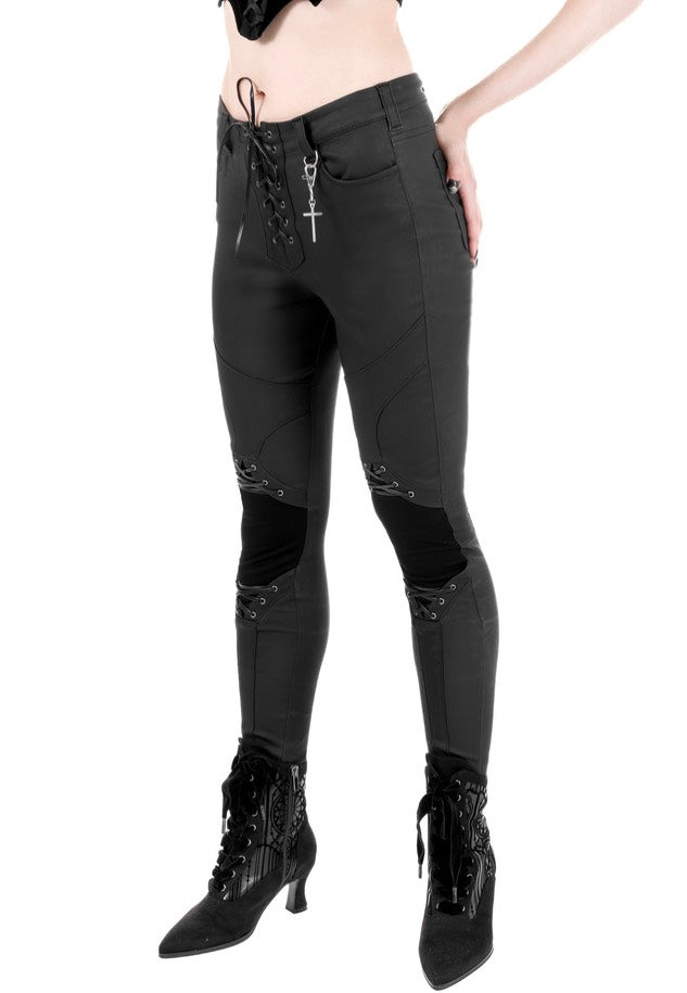 Restyle - Mortem Lace Up Black - Pants | Women-Image