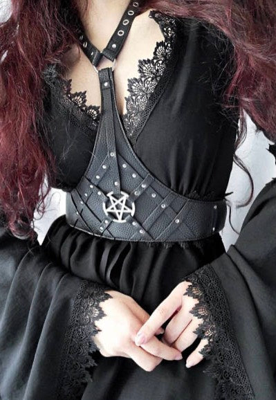 Restyle - Pentagram Waist With A Collar Black - Harness | Neutral-Image