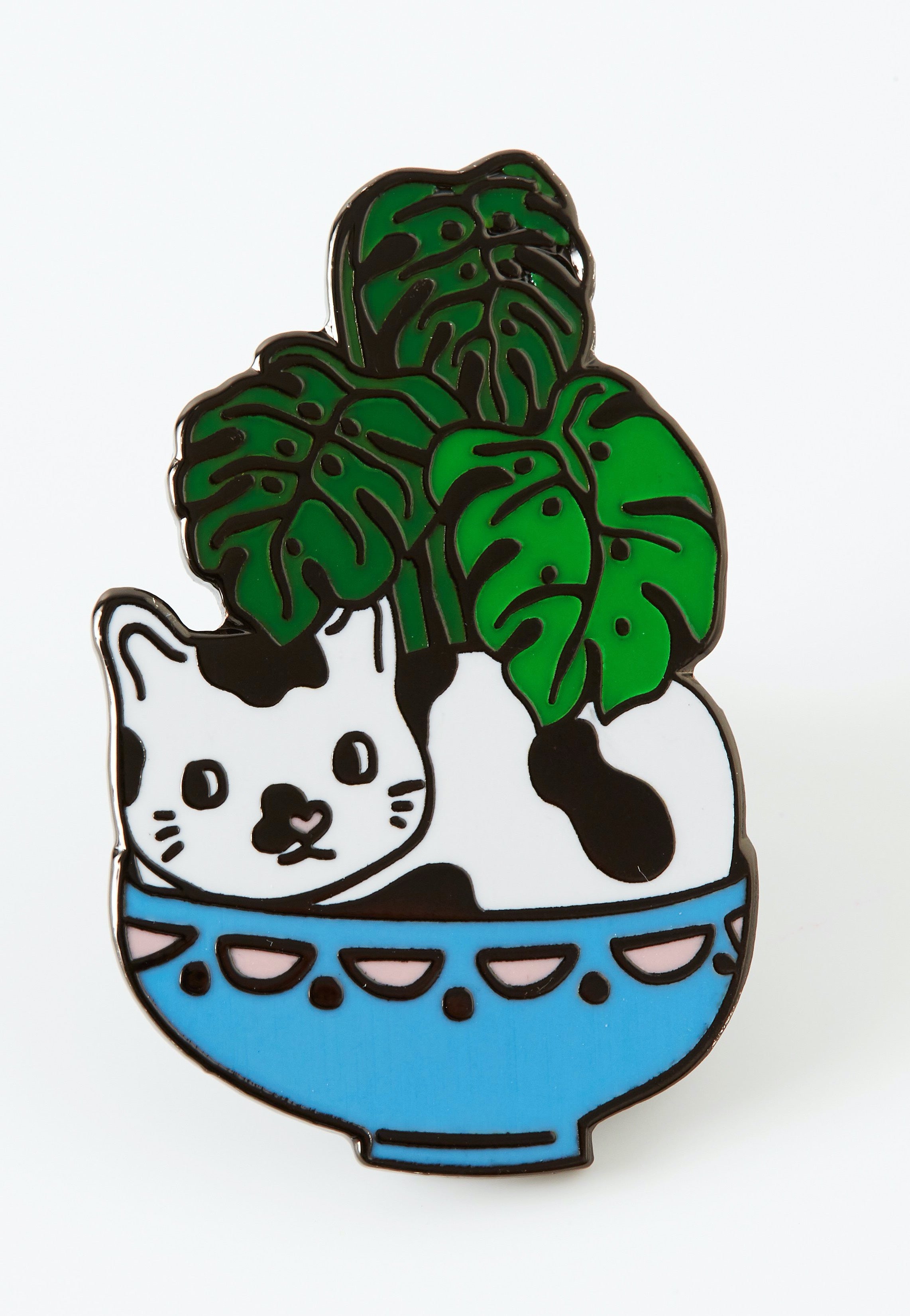 Punky Pins - Cat Plant Enamel - Pin | Neutral-Image