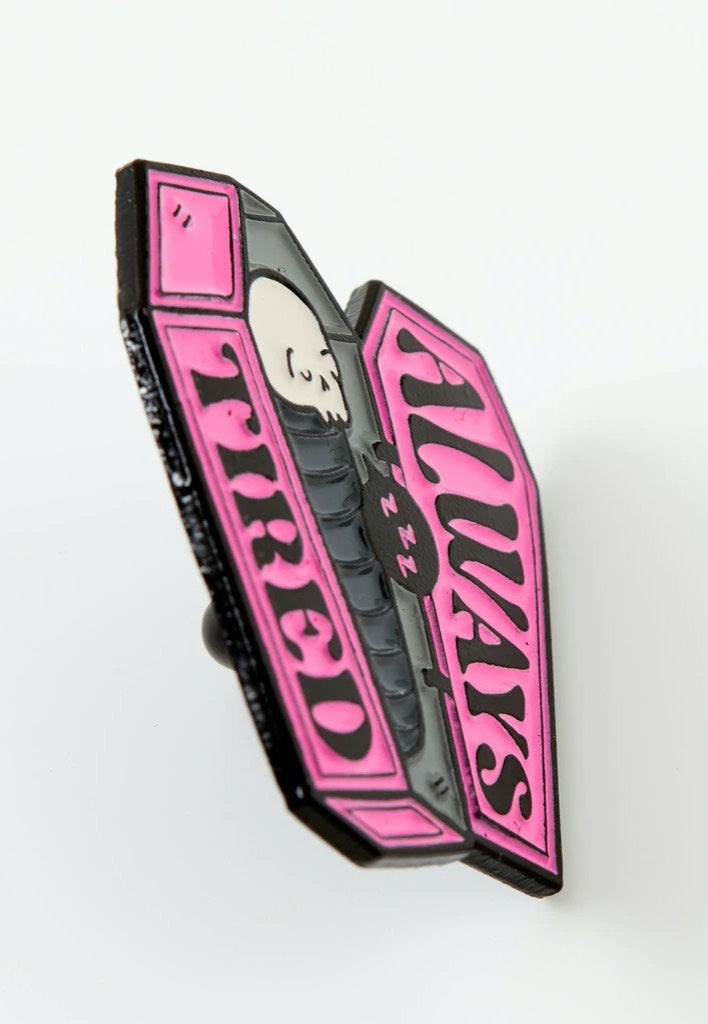 Punky Pins - Always Tired Coffin Enamel - Pin | Neutral-Image