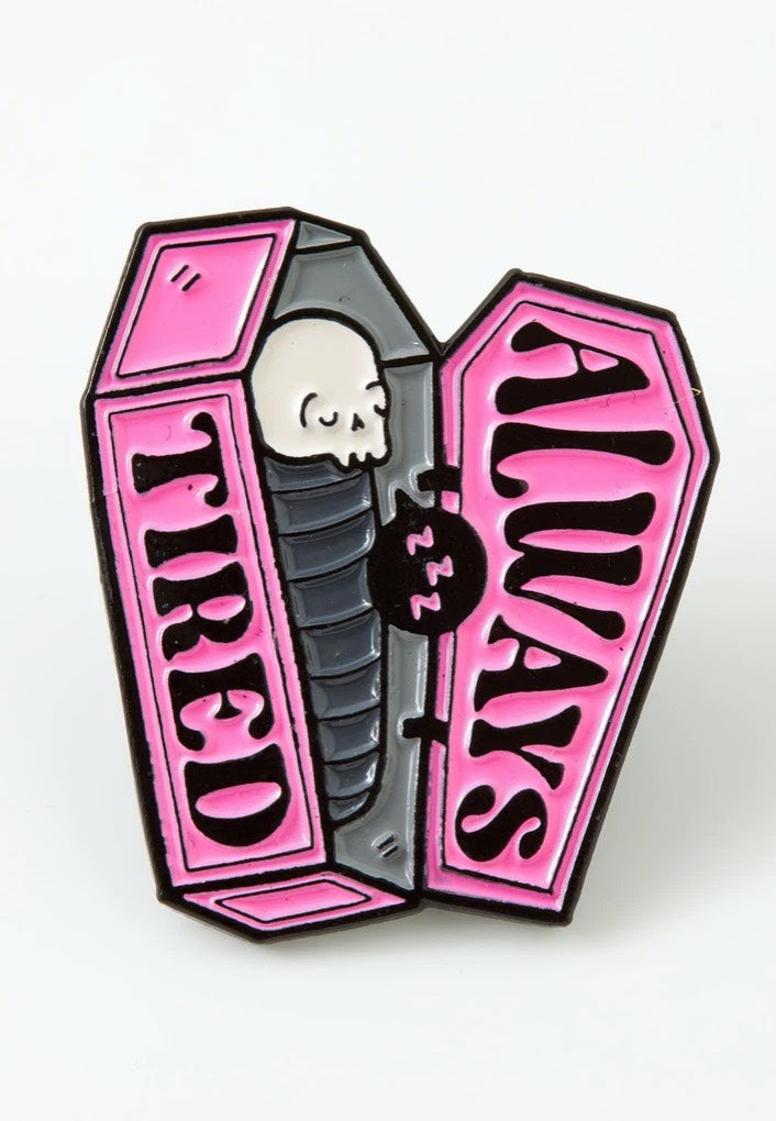 Punky Pins - Always Tired Coffin Enamel - Pin | Neutral-Image