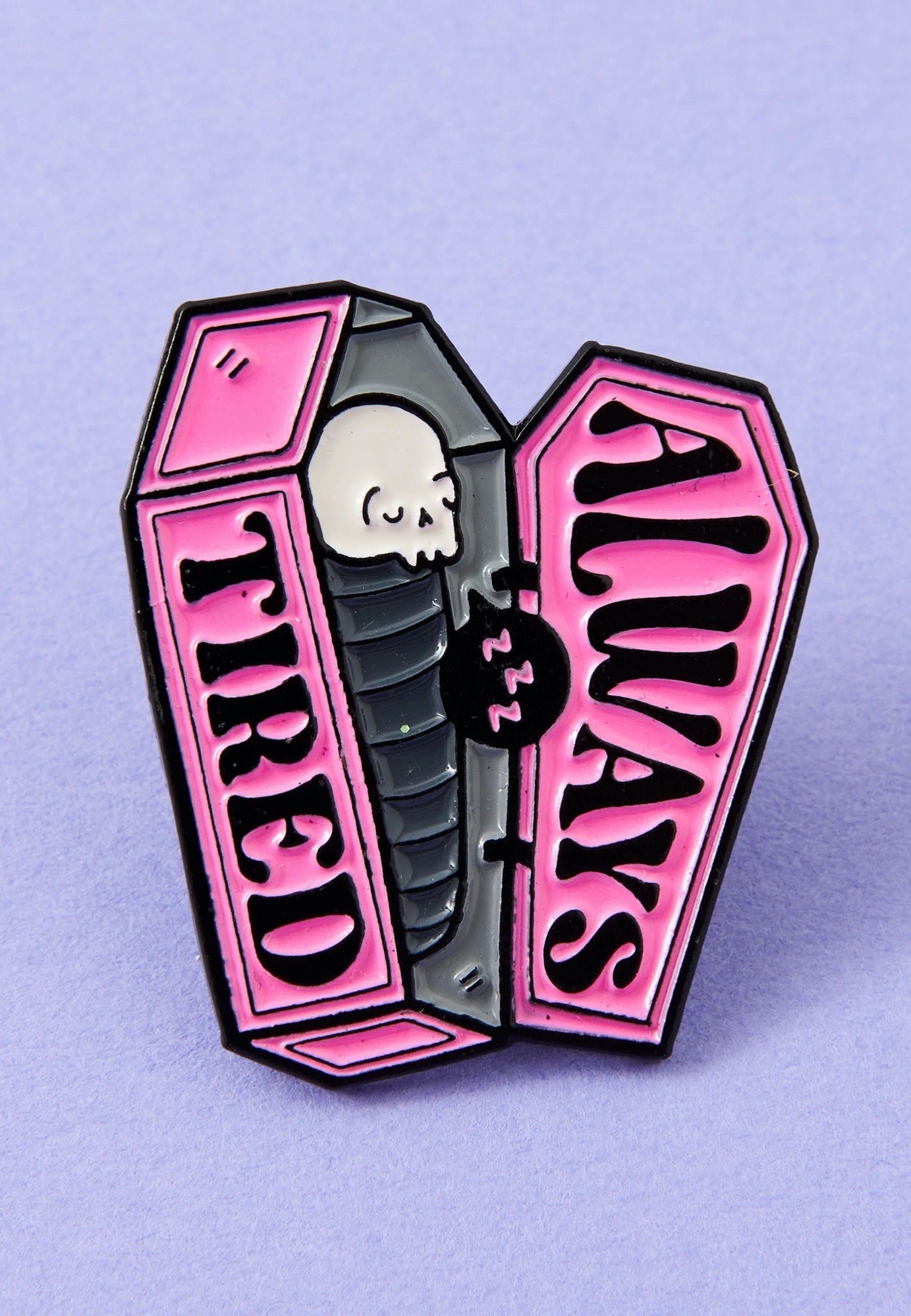 Punky Pins - Always Tired Coffin Enamel - Pin | Neutral-Image