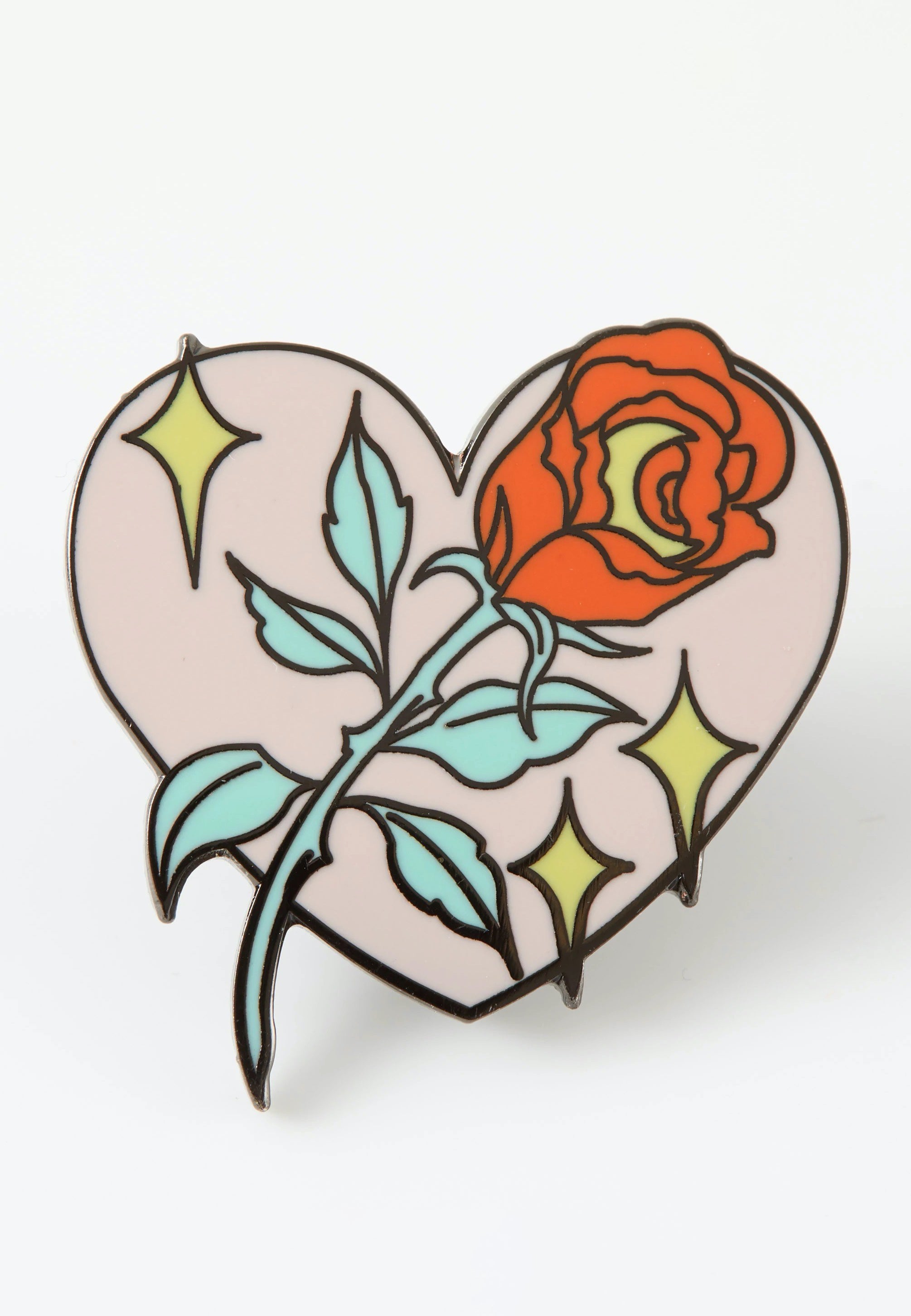 Punky Pins - Rose In Heart Enamel - Pin | Neutral-Image