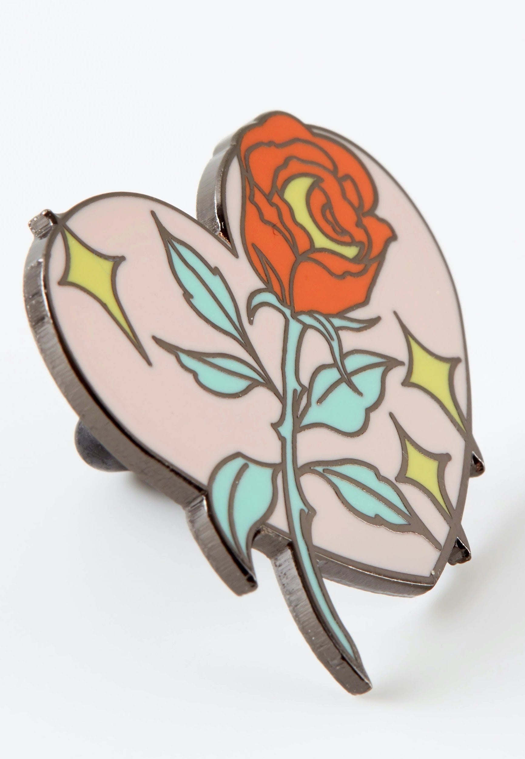 Punky Pins - Rose In Heart Enamel - Pin | Neutral-Image