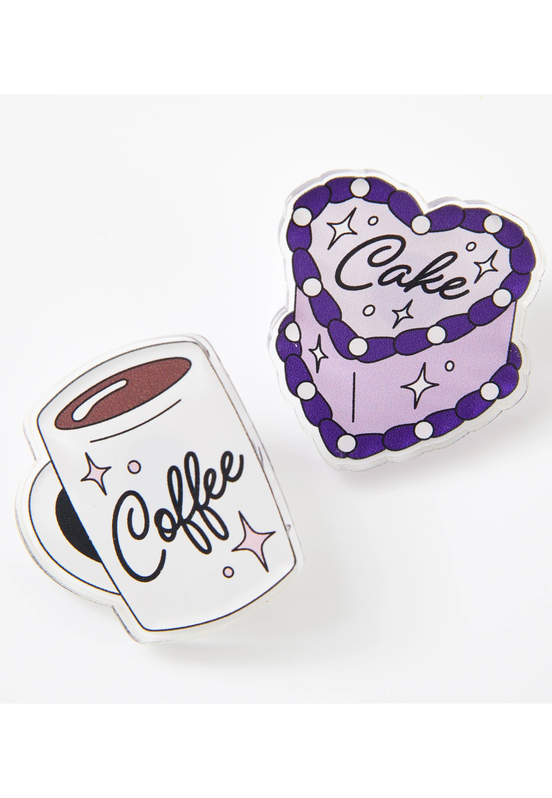 Punky Pins - Coffee & Cake Acrylic - Pin Pair | Neutral-Image