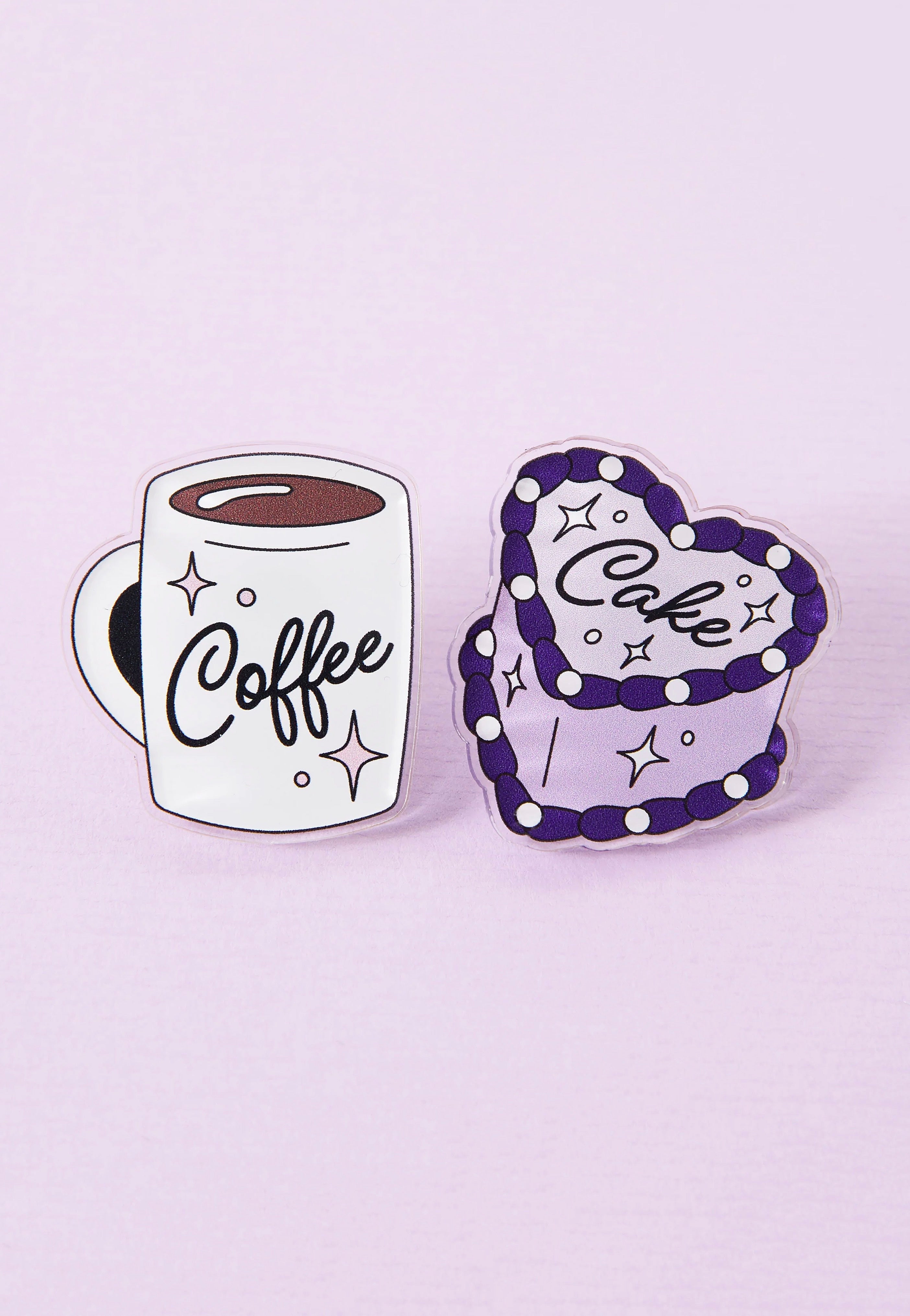 Punky Pins - Coffee & Cake Acrylic - Pin Pair | Neutral-Image