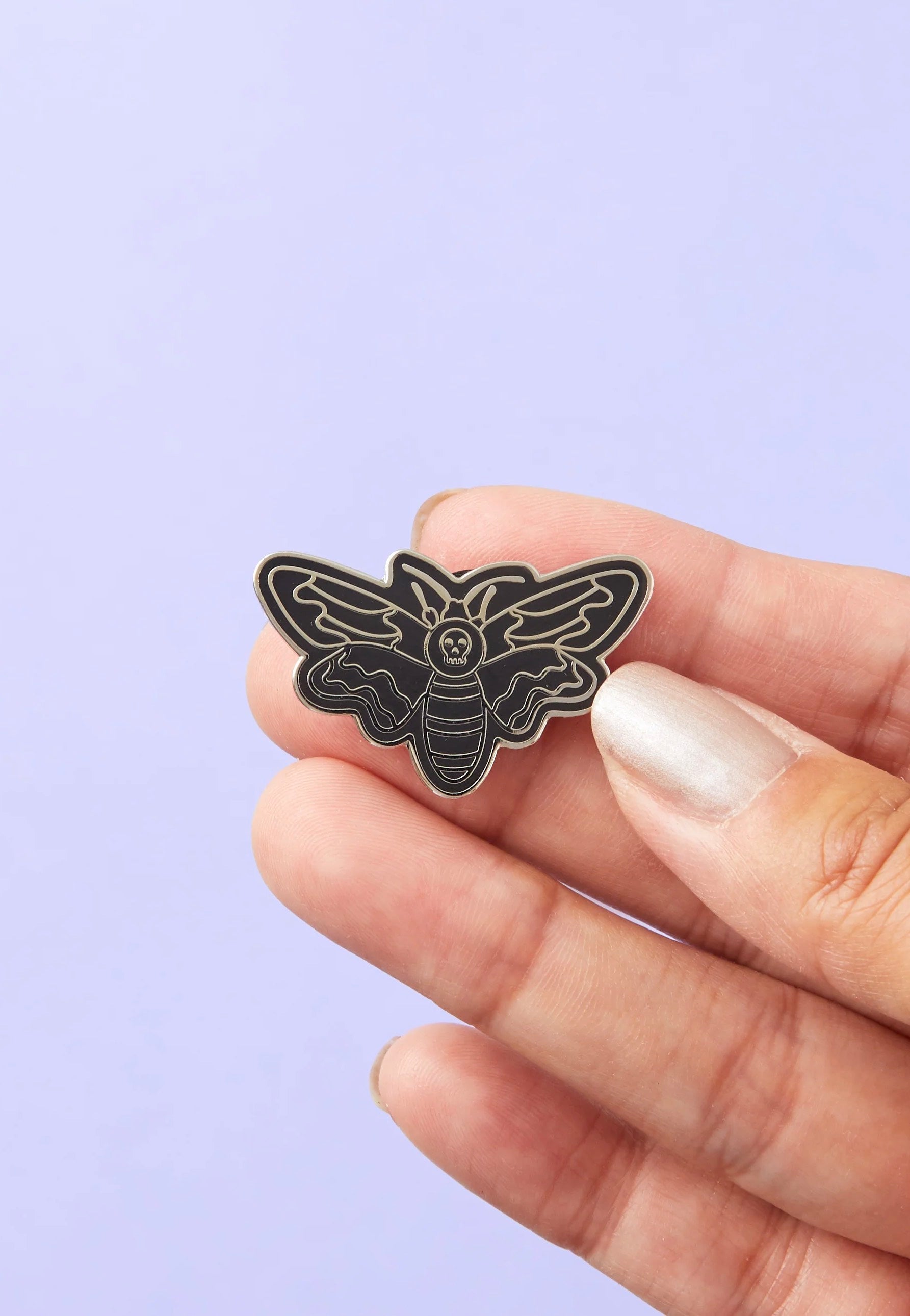 Punky Pins - Death Head Moth Enamel - Pin | Neutral-Image